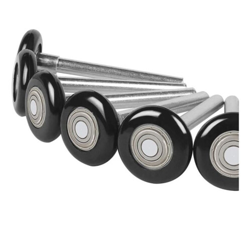 Pacote com 10 Rolos de Porta de Garagem de Nylon Preto de 2 Polegadas, Haste de 4 Polegadas, Use Rolamentos de Precisão de Vedação Dupla 6200-2RS 1