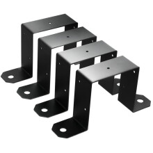 4 Bridas Negras para Postes de Valla de Terraza, para Soportes en U. Se Pueden Usar Como Soportes para Postes de Valla de Metal.