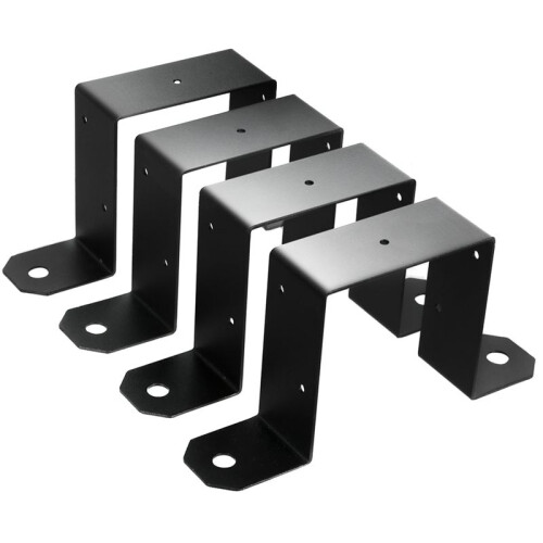 4pcs Strap Post Ties Black Deck Fence for Post U Bracket,Can Be Fence Post Brackets for Metal Posts