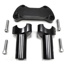 Schwarze 4-Zoll-Riser mit 1-Zoll-Lenkerklemme für Fat Boy Low Rider Softail FXSTC