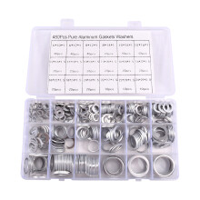 450Pcs Aluminum Flat Gaskets Washers Assorted Gasket Metal Sealing Washer Assorted Aluminum Sealing Rings