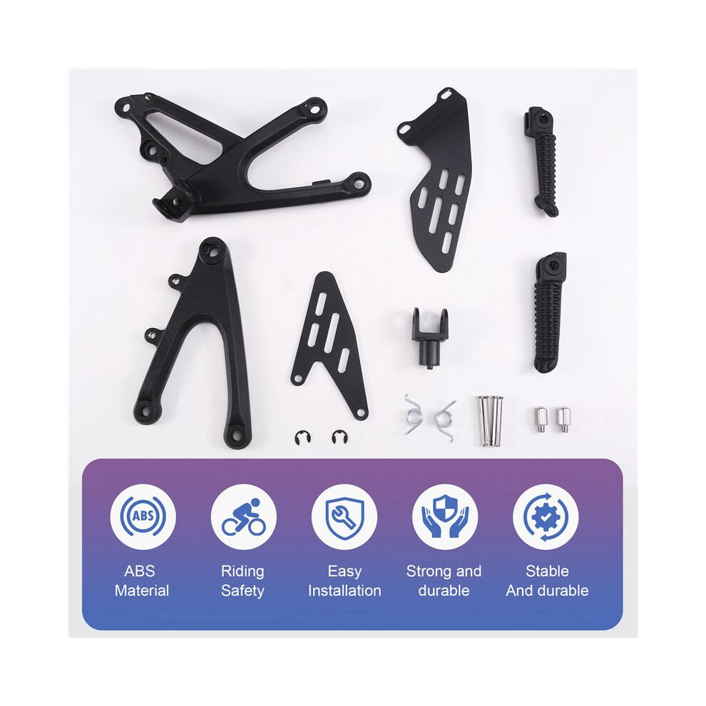 Motorcycle Front Rider Footrest Foot Pegs Footpegs Rearset Brackets For Yzf R1 1000 2007 2008 Black 6034203282783