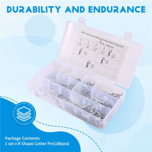180 Pcs A1288 Split Galvanized R-Type  Bolt Cotter Pin Lockpin R Shape Cotter Pin