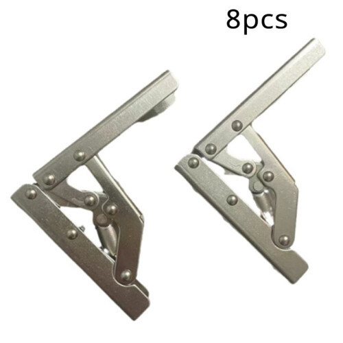 8pcs Self-Locking Folding Hinges Brackets Spring for Replace Old Hinges Cabinets Installation Tools Spare Parts 2