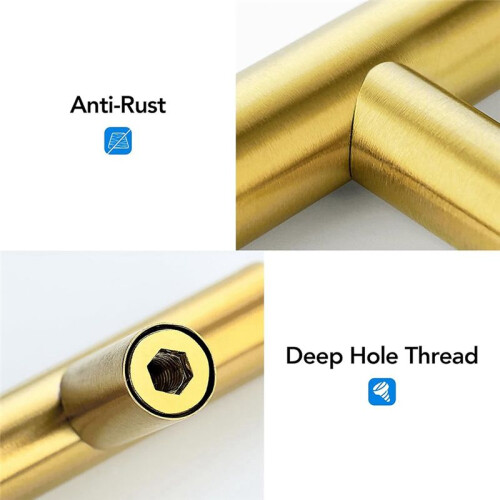 20PCS Gold Cabinet Knobs 2 Inch,Brass Drawer Knobs Single Hole Gold T Bar Hardware Drawer Pulls for Home Cabinet Door 2