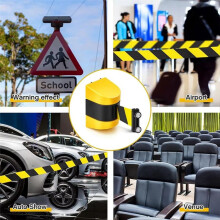 3 Meter Magnetic Retractable Wall Barrier Magnetic Wall Mount Crowd Control Retractable Safety Belt Striped Belt