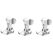3PCS Adjustable Alloy Door Stop Anti-Collision Invisible Door Punch-Free Bathroom Floor Door Stop Silver
