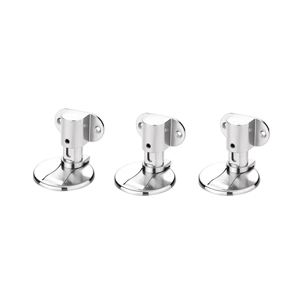 3Pcs Adjustable Alloy Door Stop Anti-Collision Invisible Door Punch-Free Bathroom Floor Door Stop Silver 6033107919412