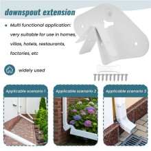 4 Pack Gutter Downspout Extensions Gutter Hinges Downspout Extension for Rectangle or Square Downspout