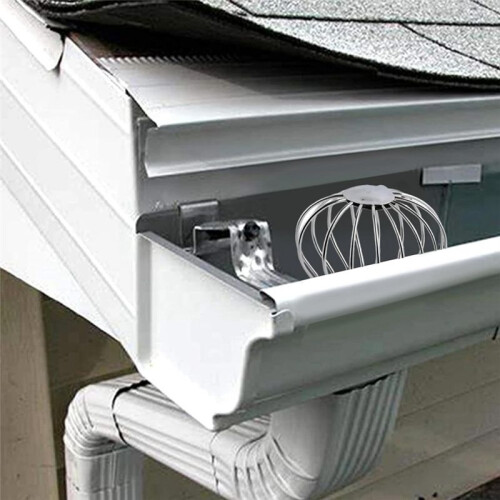 Gutter Guard,2Pcs Round  Gutter Filter Downspout Guard Even Hollow Replacement Gutter Cover for Leaves-A 1