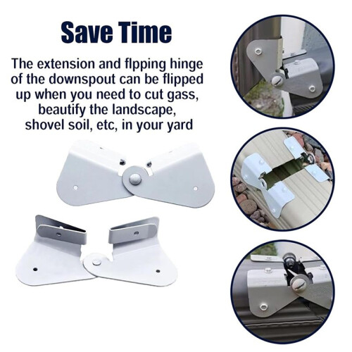 4 Pack Gutter Downspout Extensions Gutter Hinges Downspout Extension for Rectangle or Square Downspout
