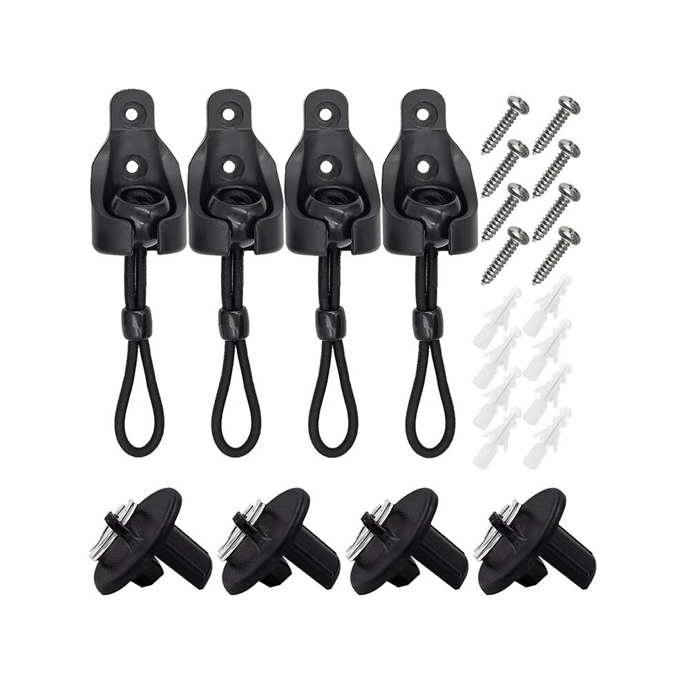 Tauoh Replacement Parts Roller Shade Hardware Bungee Kit And End Cap Shade Tie Downs For Outdoor Roller Shade Sunshade 4Pack