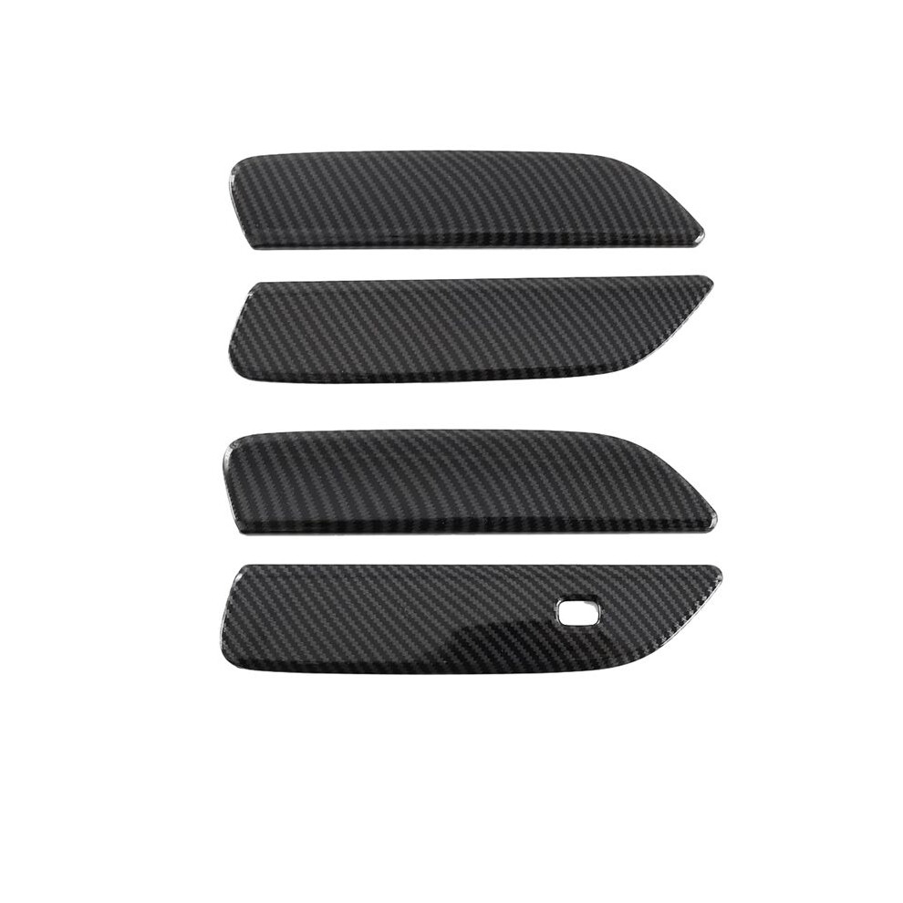 Tauoh 4Pcs Exterior Outer Door Handles Trim Cover Carbon Fiber Color For