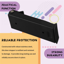 Heavy Duty Door Holder Kick Down Door Stops Sturdy No Drilling Under Door Noise Stopper Black