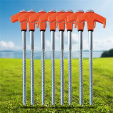 8Pcs Screw in Tent Stakes with Hex Socket Heavy Duty Spiral Screw Tent Stakes Pegs Screw for Outdoor Camping Green