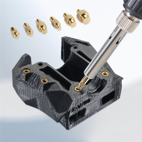 Heat Insert Nut Iron Tip M2 M3 M4 M5 M6 M8 Brass Thread Embedded Kit Heat Insertion Tool for 3D Printer Soldering Iron 2