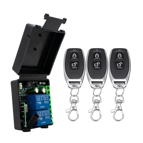 433Mhz Wireless Remote Control  AC 85-256V Relay 2CH Receiver Module for Garage Doors, Curtains, Lighting