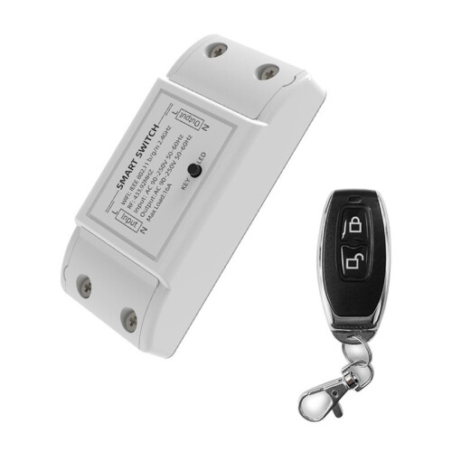 WiFi+433MHz   Home Automation Relay Module with 433MHz Remote Controller Supports APP Voice Control White