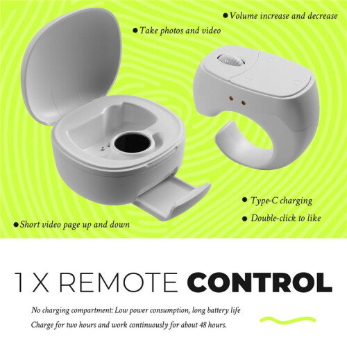 Roller Fingertip Ring Remote Control Wireless  Mobile Selfie Mice Video Automatic Page Turner Browsing 2