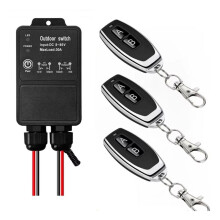 Interruptor de Controle Remoto Sem Fio Universal de 433 MHz, Receptor Sem Fio À Prova D'Água, Transmissor DC8V-80V 30A para Bomba, Luz e Ventilador