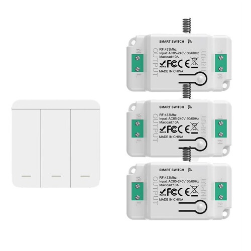 433Mhz Wireless Remote Control Light  Push Button Wall  AC 110V 220V Relay Receiver