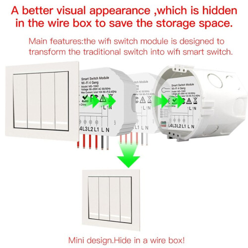 2Pcs 4 Way  WiFi  Module Tuya  Light Control  App Remote Control Dimmer Curtain 1