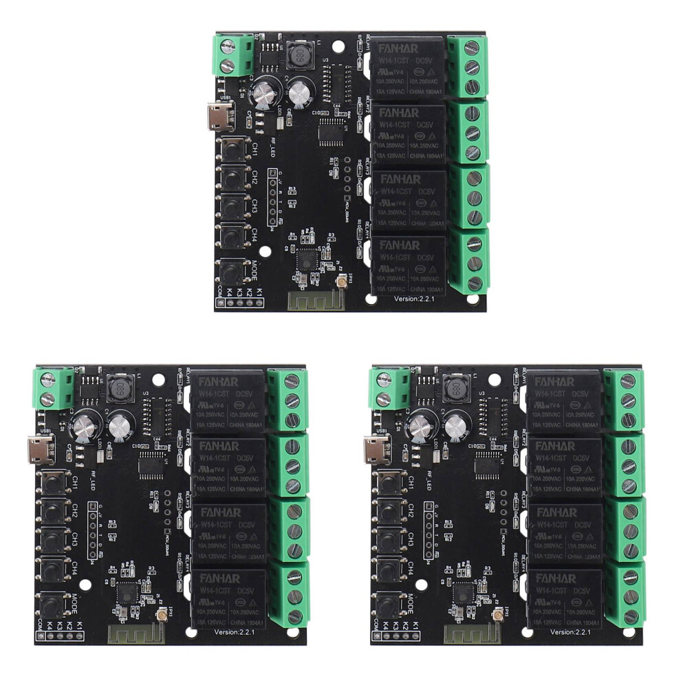 3X 4Ch Tuya Wifi Module Wireless Relay Life App Remote Control Timer For Home 4711053385391