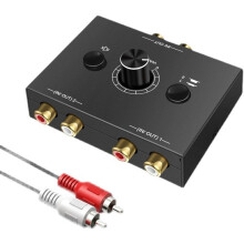 2 Into 1 Out 1 Into 2 Out Fast Audio Switcher Volume Control Controller for Multi-Device Connection Fast Switching