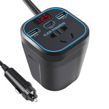 Onduleur de Chargeur de Voiture, Convertisseur de Puissance 12V 24V  à 220V AC, Adaptateur de Voiture, Prise de Courant