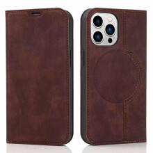 Leather Wallet Case with RFID Blocking, Magnetic Folio Stand and Card Holder Fit for iPhone 15