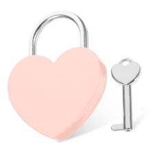 Pink Heart Padlock with Key Compact Romantic Lock for Jewelry Box Diary Suitcase or Couples Gifts