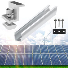 Zonnepaneelbeugel U-Rail Dakrailverbinderbeugel Dakmontageset Geschikt voor Metalen Dak, Plat Dak, Plaatstaal