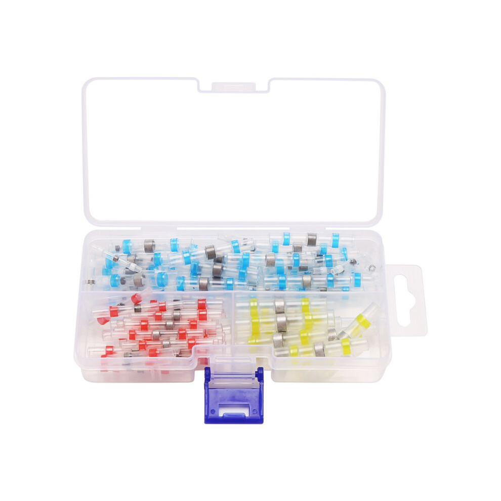 100Pcs Solder Seal Heat Shrink Butt Connectors Terminals Electrical Copper With Case(35Red 30Blue 25White 10Yellow) 6032910484506
