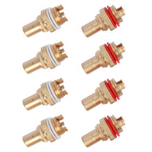 8 pz Rosso + Bianco RCA Femmina Chassis Telaio Alta Qualita' RCA CMC Femmina Connettore Phono Copper Plug Amp HiFi