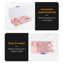 Open Copper Lug Terminals Wire Crimp Connector Assortment Kit OT 10A 20A 30A 40A 50A (Pack of 70)