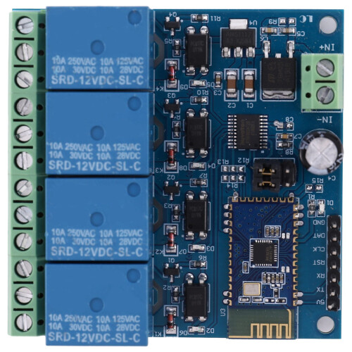 12V 4CH Remote Control   Relay Module for Android Mobile Motor LED Light DIY Electronic Kit 1