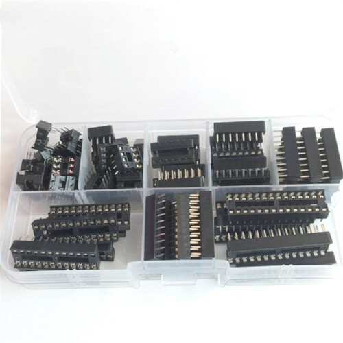 66st DIP IC Sockets Adapter Lödtyp Socket Kit 6,8,14,16,18,20,24,28 Pins för PCB Diy Kit 1