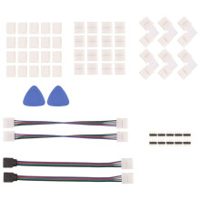 Conector de Tira de LED Conector de Tira de Luz RGB Sin Soldadura de 4 Pines y 10 Mm para 5050 SMD - Conectores Sin Espacios, Conectores en Forma de L