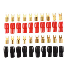 Terminal Spade Fork Adapter Connector Plug Crimp Barrier Spades Speaker Wire Terminal Plug-4GA