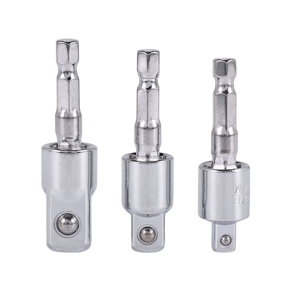 3 Pack Impact Grade Socket Adapter 360-Degree Universal Joint Swivel Socket Set, Socket To Drill Adapter 4712402193865