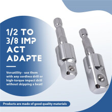 3 Pack Impact Grade Socket Adapter 360-Degree Universal Joint Swivel Socket Set, Socket to Drill Adapter