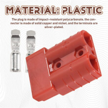 For Anderson Style Plug Connectors 50A 600V 6-12AWG AC/ Power Tool for 6AWG Plated Solid Terminals Plugs Red