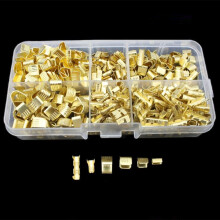550 Pcs U Shape Copper Ring Terminals Crimp Kit - Terminal Connector Crimping Buckle Cable Clip Wire Terminal Kit