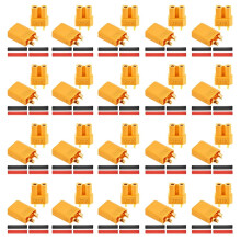 20 Pairs XT30 Connectors Male and Female Connectors Plugs with 40 Pieces Shrink Tubing for RC Battery