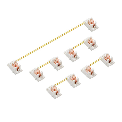 Gold Plated Plate Mounted Stabilizer for Custom Mechanical Keyboard 2U 6.25U (1+4, White ) 1