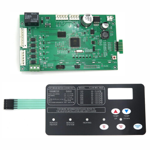 Pool Heater Control Board Kit 420020007S with 472610Z Switch Pad for NA LP Series Spa Heater Replacement