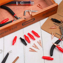 60 Tandeloze Alligator Test Clips,Massief Koper Clips Elektrisch, 5A met Beschermende Isolatie Cover voor Soldeer