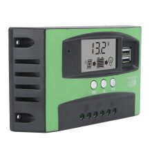 100A Solar Charge Controller 12V 24V, Dual USB, LCD Display, Efficiency Solar Panel Regulator