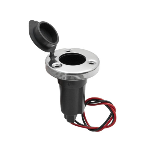 Yacht 2-Pin Stern Light Socket Plug-in Pole Base (Stainless Steel Base) A