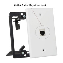 PłYta śCienna Cat6 1 Port 1 Gang RJ45 do PłYty śCiennej  + Wspornik MontażOwy Niskiego NapięCia + Kobieta CAT6A w PełNi Ekranowana